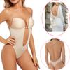 Sexy Backless Bodyshaper Bra Women Deep V Fajas Thong Shapewear Low Back Invisible Push Up Underwear One Pieces Bodysuit