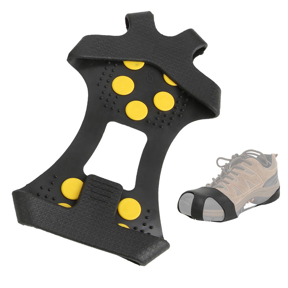 A Pair 10 Teeth Anti Skid Ice Cleat Shoe Cover Grips Spikes Climbing Crampons for Outdoor Hiking
