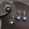 Explosions Fashion Jewelry Crystal Square Zircon Necklace Earrings Ring Set of Three