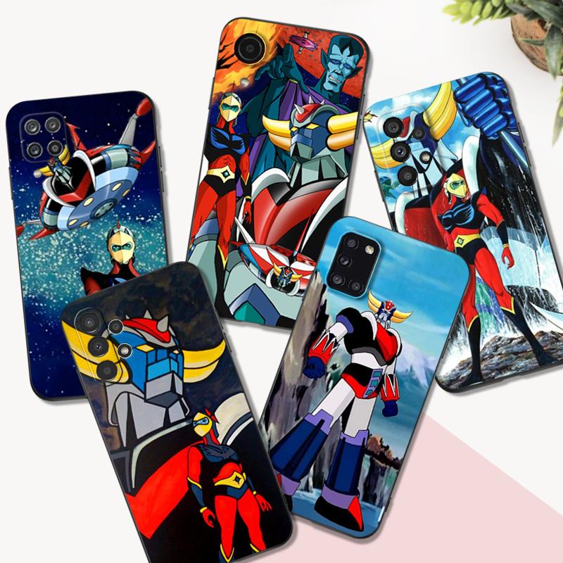 Black Tpu Case For Samsung Galaxy S22 S20 S21 FE PLUS ultra+S10 E Lite Back Cover UFO Robot Grendizer
