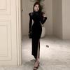 Women's Temperament Elegant Lace Splicing Split-end Dress Dress