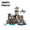 Suitable for 60419 City Police Station Sea Prison Island Building Set Helicopter Boat Shark Brick Toy Children's Christmas Gift