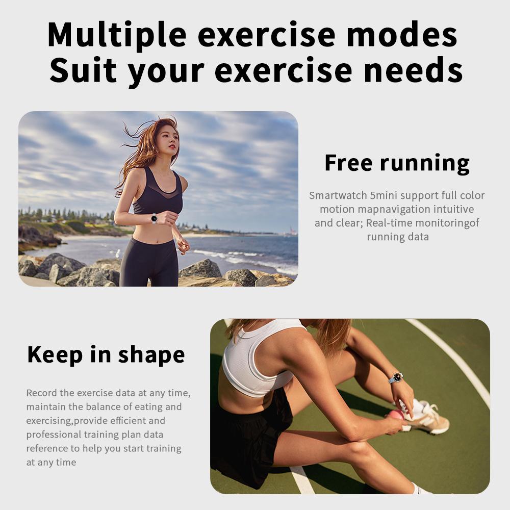 SACOSDING Amoled Screen Women Smart Watches Bluetooth Call Smartwatch Voice Assistant Heart Rate Compass Sport Watch