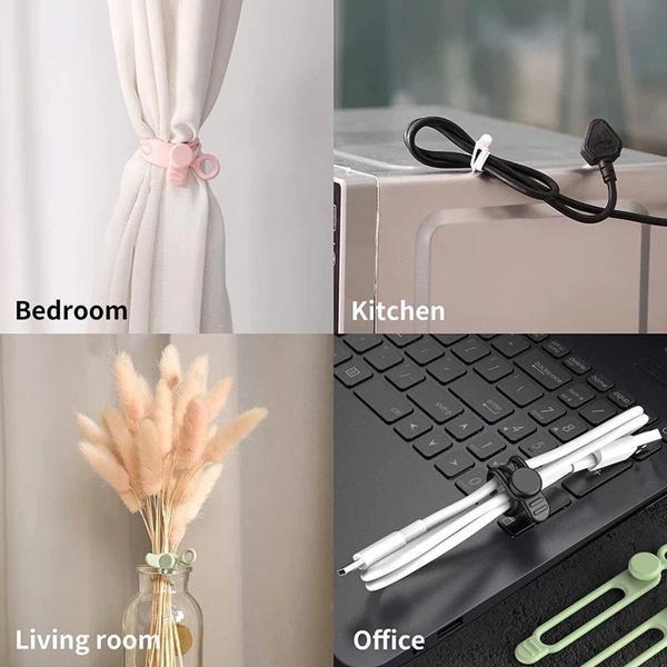10/20/30PCS Cable Storage Mobile Phone Cable Winder Earphone Clip Charger Cord Organizer Management Multifunctional Silicone Wire Cord Fixer Holder