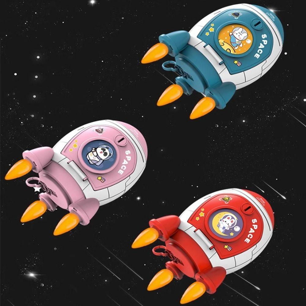 Cute Money Box Space Rocket Shape Coin Saving Box High Quality Piggy Bank Kids Gift Toy