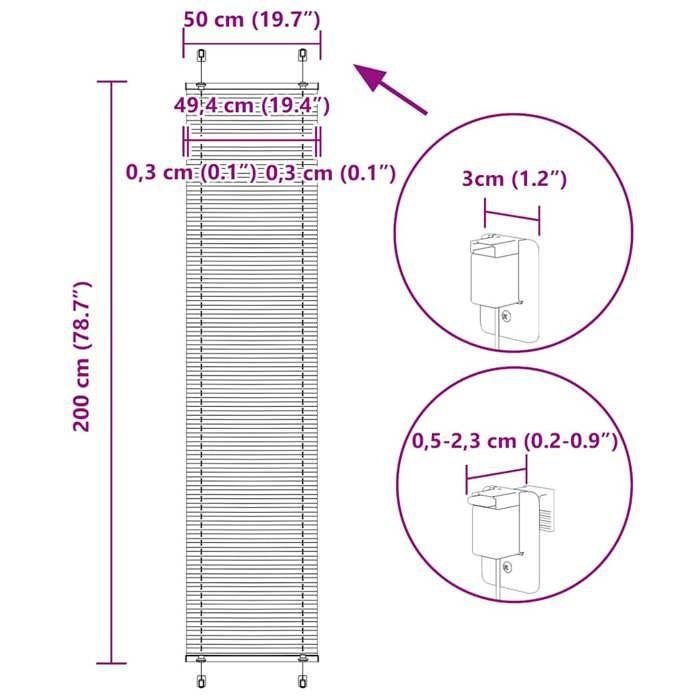 VidaXL Store Plissé Crème 50x200 Cm Largeur Du Tissu 49,4 Cm Polyester, Window Pleated Blind, Accordion Blind, Blind 4015303