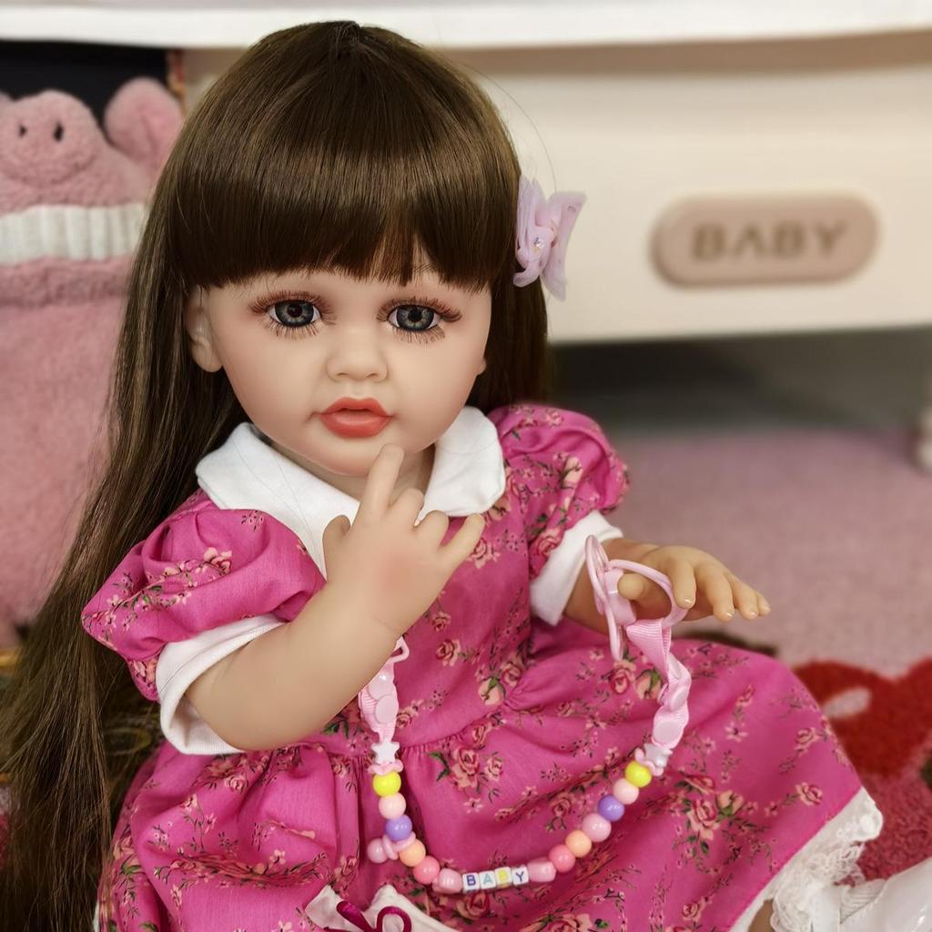 Realistic Reborn Baby Dolls Girl 55 Cm Full Silicone Vinyl Lifelike Princess Baby Newborn Doll DIY Kids Playmates Toy Birthday Christmas Gift
