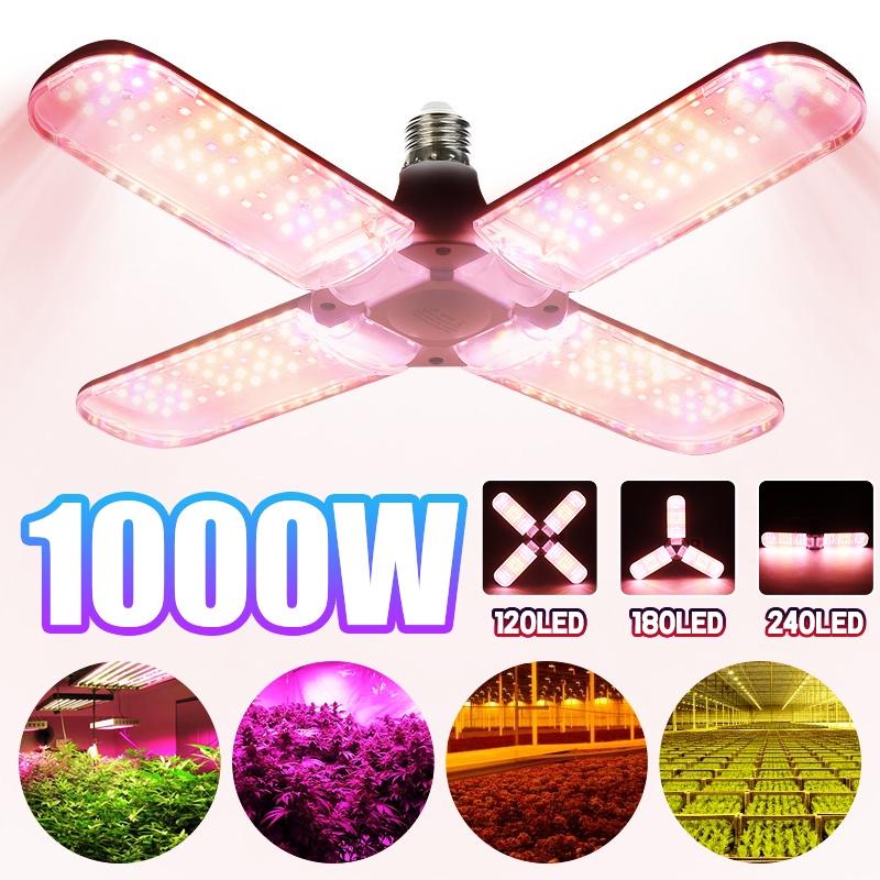 120/180/240W LED Grow Lamp Foldable Full Spectrum LED Plant Growth Lamp Indoor Grow Lights E27 Hydroponic Plants Grow