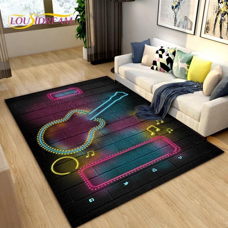 3D Creative Music Cartoon Area Rug Large,Carpet Rug for Living Room Bedroom Sofa Doormat Decoration,kids Play Non-slip Floor Mat