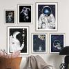 Astronaut Nursery Wall Art Canvas Painting Colorful Space Solar System Planet Poster Print Wall Pictures For Boys Room Decor