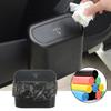 Car Clamshell Trash Bin Hanging Vehicle Garbage Dust Case Storage Box Black ABS Square Pressing Trash Can Universal