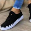 Ladies Casual Comfortable Vulcanized Ladies Comfortable Denim Shoes Oversized Lace -Up Sneakers Ladies Flat Shoes