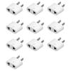 10Pcs Plug Adapter 125‑ 10A 1000W White Universal Travel Power Converter