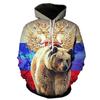 Russian Bear 3D Print Hoodie National Flag of Russia Sweatshirt 2022 Men Long Sleeve Pullover Autumn Comfortable Hoodies