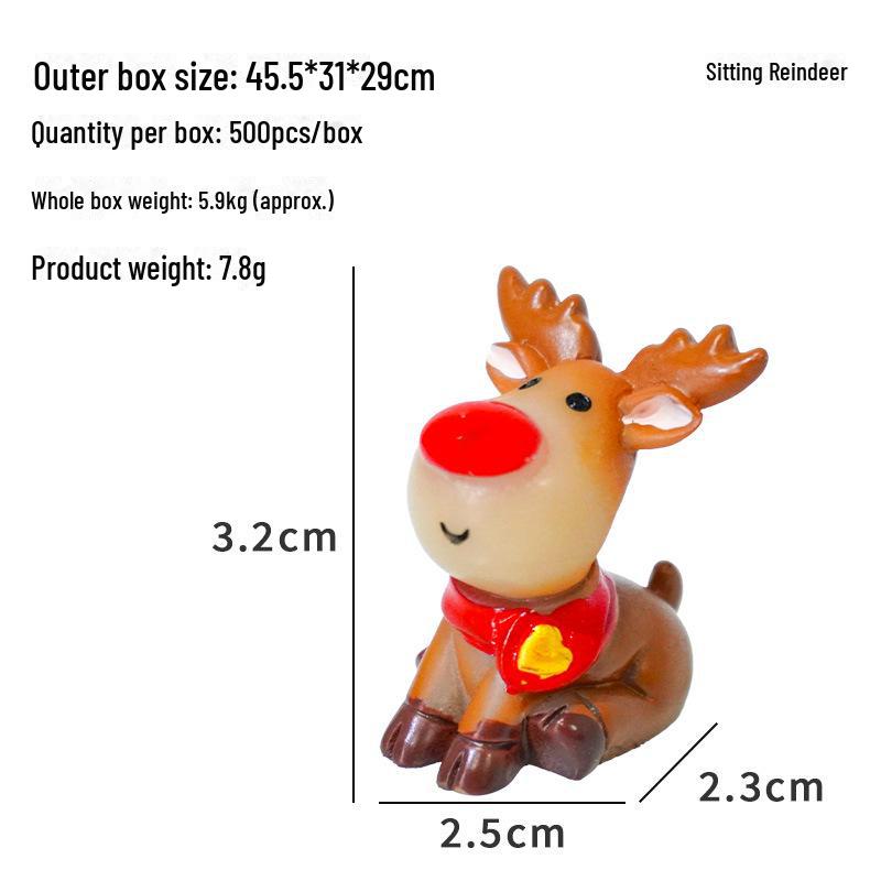 Resin Christmas Ornaments: Santa Claus & Elk Micro Landscape Decorations for Aquarium & New Year