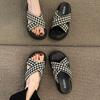 Thick-soled Cool Slippers for Women To Wear In Summer, New European Muffin Soles, Half-drag Popular Beach Sandals