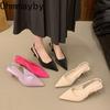 Summer High Heel Women Sandals Fashion Pointed Toe Slip On Shoes Ladies Elegant Dancing Party Pumps