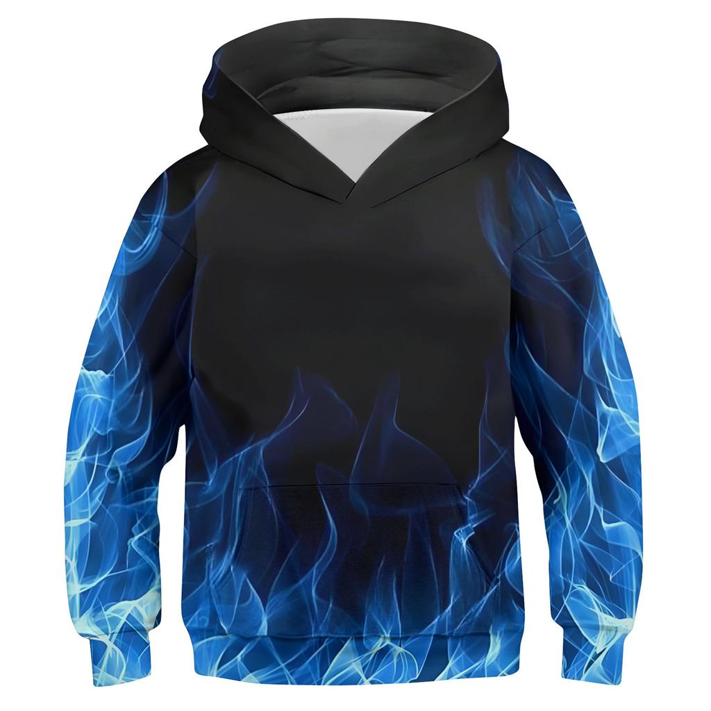 Boys Casual Fashion Long Sleeve Hooded Pocket Sweatshirt