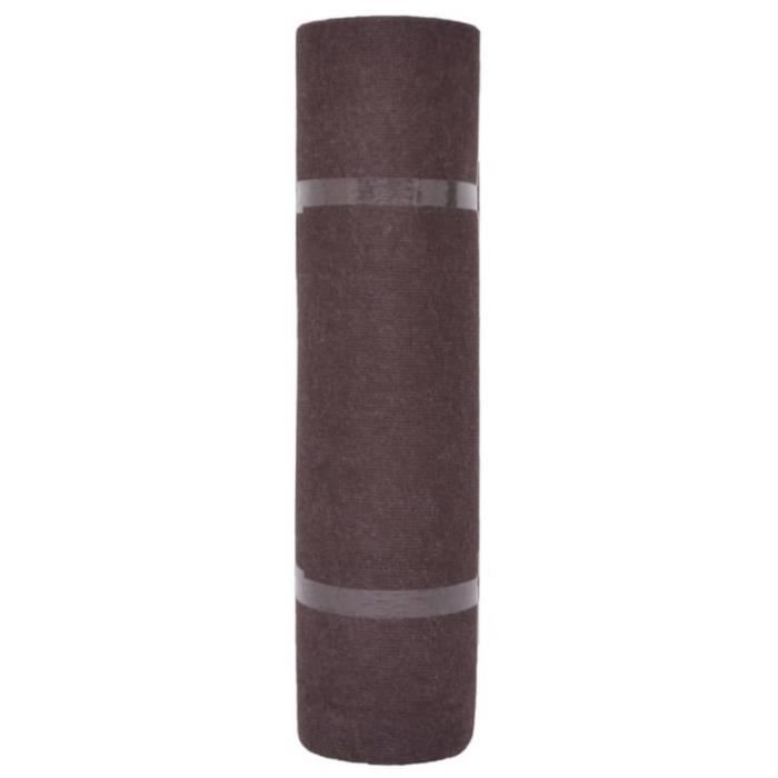 Tapis - vidaXL - Strié - 1,2x15 m - Marron - Polyester