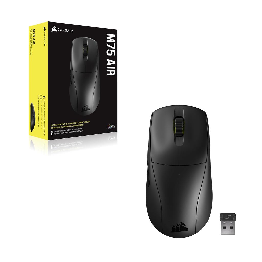 CORSAIR M75 AIR WIRELESS Ultra-Lightweight Wireless Gaming Mouse, the Company's Lightest Ever At 60g, WirelessUSBBluetooth Connectivity, iCUE