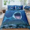 3pcs Shark Mouth Bedding Set - Breathable Polyester Duvet Cover & Pillowcases Zip Closure All-Season Comfort -Queen/King Sizes
