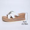 Fashion Summer Flowers Decor Wedge Heel Sandals for Women Fashion Chunky Platform Slippers Woman Comfort Thick Sole Sandalias Mujer 2025