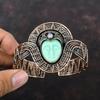 Green Carved Bone Face Bangle Copper Wire Wrapped Adjustable Cuff Bracelet Moonstone Gemstone Bangle Handmade Copper Jewelry Gift For Women