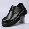 FashionGenuine Leather Men Casual Shoes British Style Mens Oxfords Shoes New Design Brogue Shoes Thick Bottom Man Formal Dress Footwear