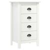 VidaXL Buffet Commode Sideboard with 4 Drawers Storage Furniture Side Cabinet Storage Cabinet White 46x35x80 Cm 288912