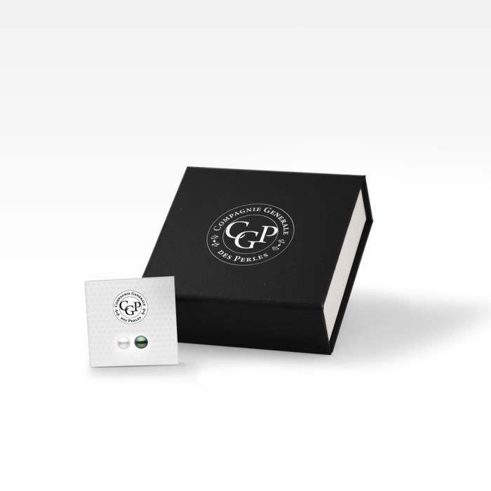 Compagnie Générale Des Perles - Diamond Pendant 0.04 Cts Genuine Round Tahitian Pearl 10-11 Mm 18 Cts Yellow Gold - Women's Jewelry