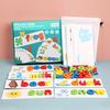 Word Spelling Practice Game Toy Wooden Alphabet Letter Learning Cards Set 