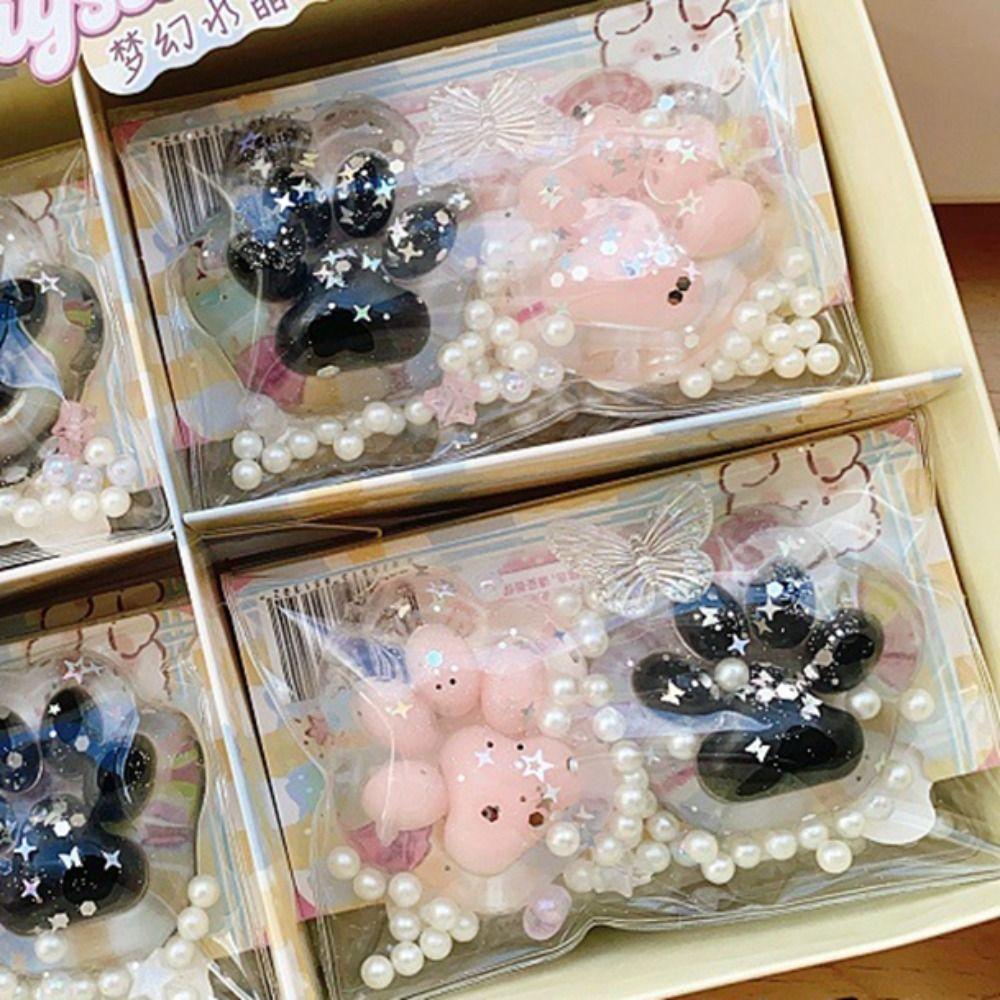 2Pcs Tapa Squishy Pearl Cat Paw Fidget Toy Antistress Stress Relief Toy For Adult Kids TPR Slow Rebound Sensory Toy Unique Gifts