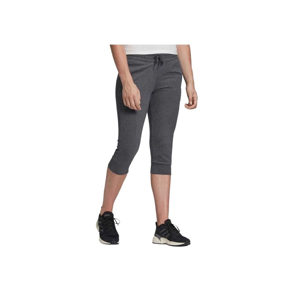Adidas Letter Print Breathable Sports Capris Women Bottoms Gray FM6817
