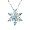 Women Frozen Snowflake Necklace Silver Plated Christmas Gift Rhinestone Crystal Pendant Chain