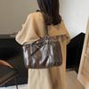 Retro Lazy Sense, Briefcase Bag, Women's Large-capacity Texture, Solid Color, Simple and Popular Foreign-style Portable Shoulder Tote Bag