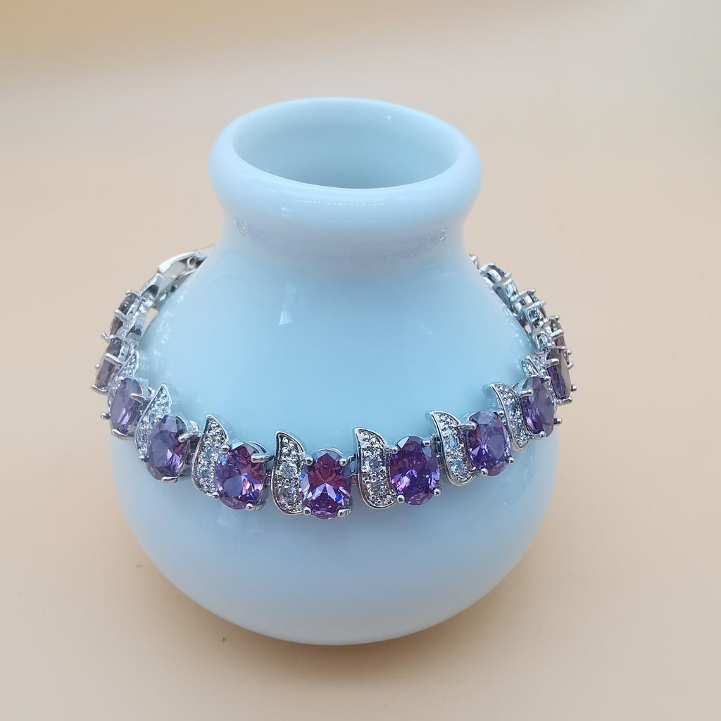 Браслет «Куриная ножка» имитация Танзании Европейский и Американский браслет с покрытием из платинового кристалла для женщин Роскошный многоцветный