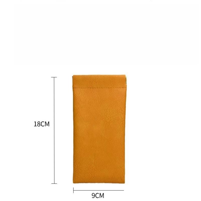 Portable Sunglasses Storage Bag Glasses Pouch Automatic Closing Storage Bag PU Leather Anti-pressure Glasses Organizer Cover