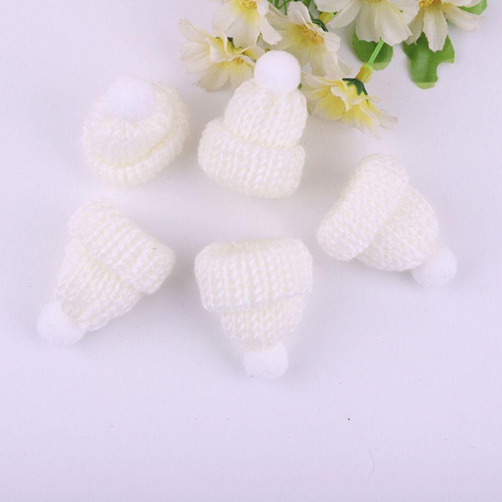20pcs Yarn Doll Hats Knitting DIY Sewing Crafts Mini Party Cap  Christmas