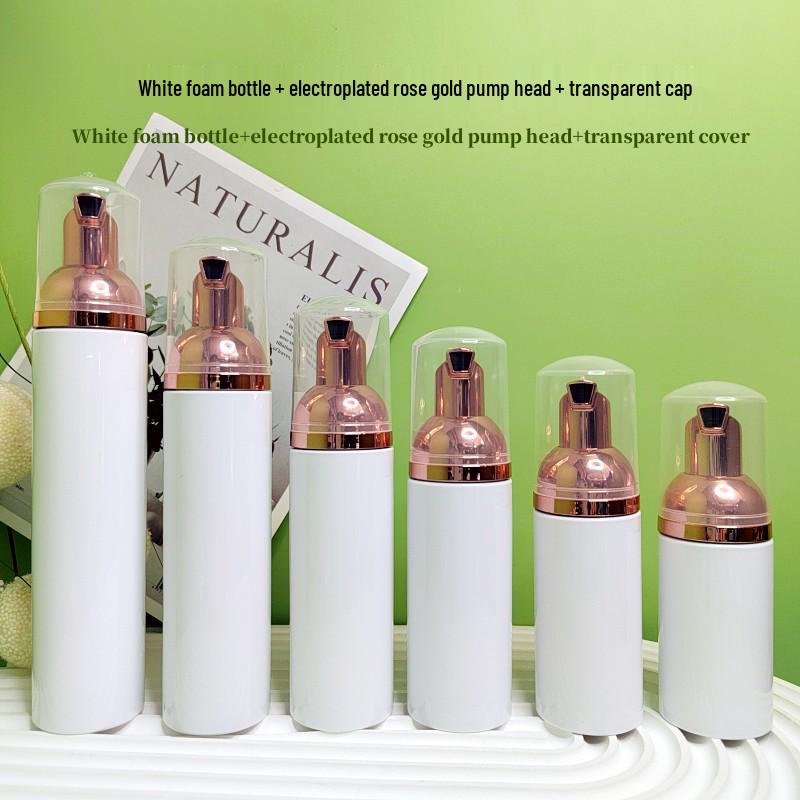 White Foaming Bottle for Eyelash Mousse, Toothpaste, or Facial Cleanser - Available In 30ml and 60ml with Press-to-Foam Dispenser and Brush.