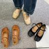 Fashion Designer Mary Jane Shoes Women Hand Stitch Casual Streetwear Ballet Flats Japanese Women Sling Shoes Loafers Zapatos De Mujer