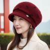 Winter Hat Scarf Middle Aged and Elderly Mother Plush Duck Cap Ear Protection Warm Woolen Knitted Hat Beret