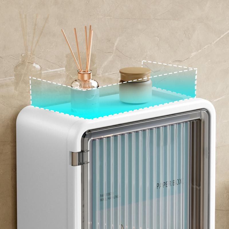 Punch-Free Wall-Mounted Tissue Box Transparent High-Value Rack High-End Storage Box Simple Large Paper Box