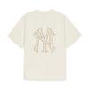 New MLB Monogram NEW YORK YANKEES SS25 T-Shirt Unisex Cream 3ATSM0653-50CRS