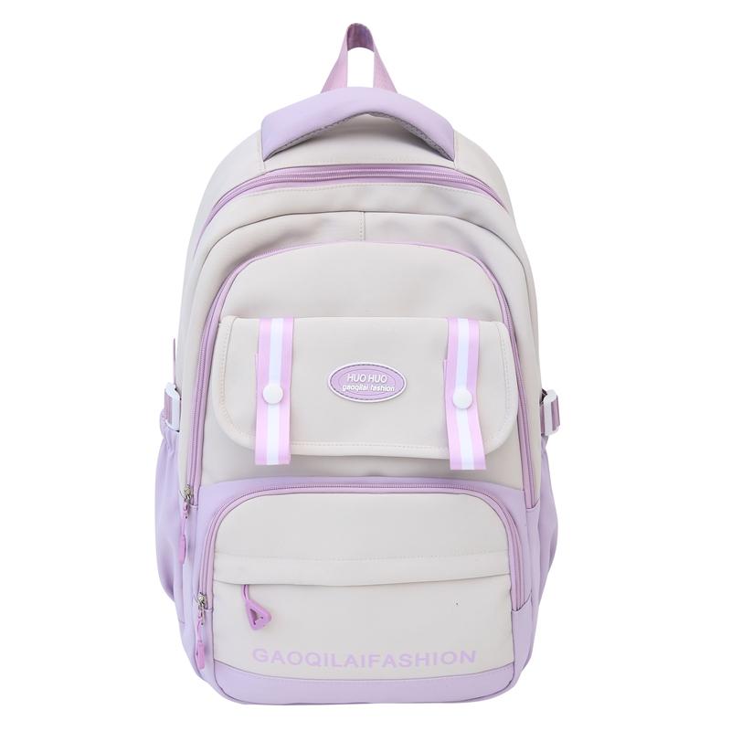 Contrast Color Student Schoolbag Women Large Capacity Backpack Men Computer Backpack