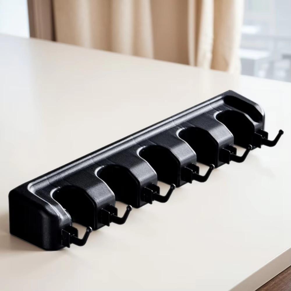 Wall Mounted Mop Holder Plastic Material Bathroom Broom Hanger Mop Fixed Clip Laundry Room