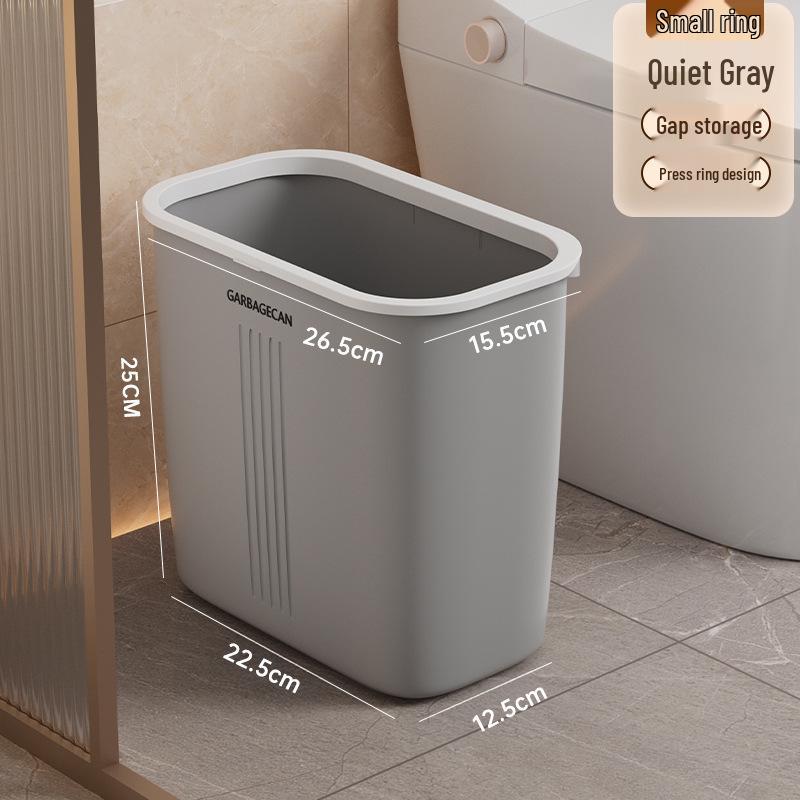 Compact Bathroom Corner Trash Can with Press-Down Lid