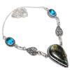 Labradorite Handmade Gemstone 925 Sterling Silver Jewelry Necklace 18" d3D30