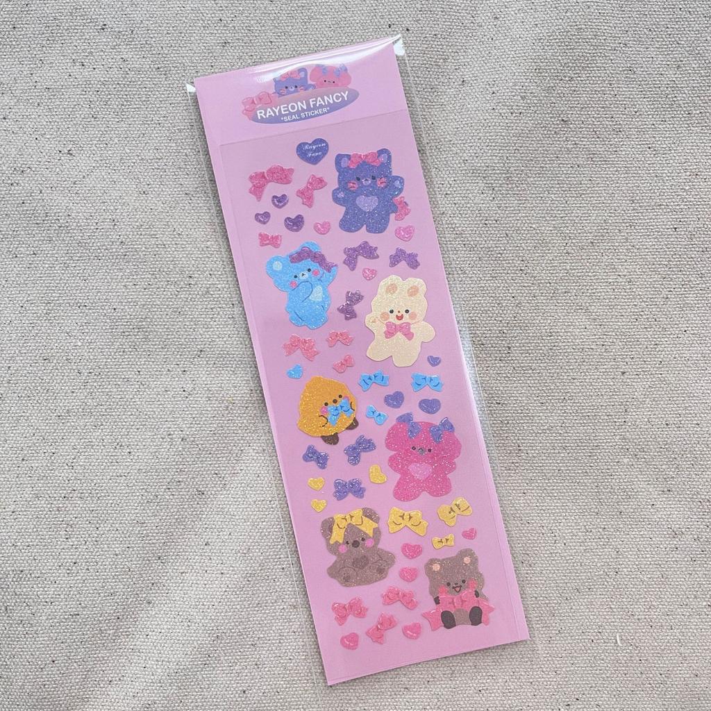 Laser Rabbit Bear Sticker PVC Waterproof DIY Material Gooka Sticker