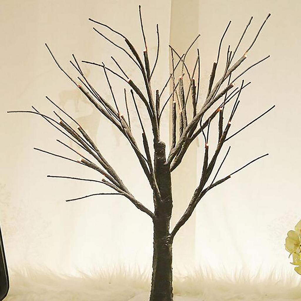 Световое дерево с естественной текстурой, предустановленные теплые белые светодиодные фонари, украшение для дома