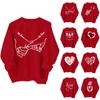 Women's Casual Fashion Valentine's Day Print Long Sleeve O-Neck Sweatshirts Pullover Top